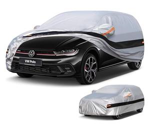 Holthly Funda Coche Exterior para VW Polo/Volkswagen Polo(1981-2025),Funda Coche 10 Capas de Protección,Cubre Coche 100% Impermeable,Antipolvo,Cortaviento,Impermeable a la Lluvia,Protección UV