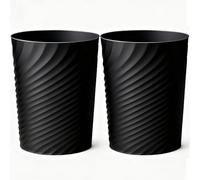 HOLTPHILI Cubo de basura pequeño de 1.8 galones para baño, dormitorio, oficina, cocina (negro, 2 unidades)