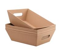 Holtrae Pack de 6 Cajas para Regalos Originales Vacias con Asas Grandes sin Tapa Respetuosa con El medio Ambiente Cestas de Regalo de Cartón para Cumpleaños Bodas Navidad Pascua Vacaciones