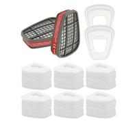 HOLULO 6001CN - Juego de filtros para máscara de protección respiratoria (60 filtros de algodón + 4 filtros y 4 cubiertas, compatible con 6000, 7000, 6800, FF400, máscara de protección respiratoria