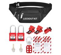 Kit de Bloqueo y Etiquetado para Interruptores y Válvulas Comunes - Incluye Etiquetas, Cerrojos, Candados de Seguridad y Bolsa de Bolsillo