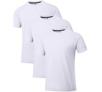Holure Camisetas de entrenamiento para hombre con protección solar UPF 50+, camisetas de protección contra erupciones de secado rápido, SPF UV, camisetas de manga corta, Paquete de 3, blanco/blanco, L
