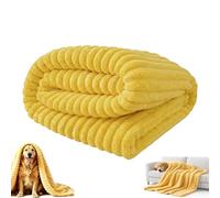 HOLVA Manta de apoyo emocional para perros, manta calmante de seguridad amarilla 2026, manta suave y cómoda para interiores, sofá, perrera, coche (amarillo, 40 x 60 pulgadas)
