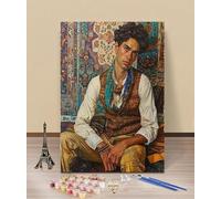 HOLXSW Pintar por Numeros Adultos Chico guapo Kits con Pinceles y Pigmento AcrílicoDIY Pintura al óleo Colorear Lienzo Manualidades Decoración del Hogar 40x50CM