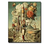 HOLXSW Pintar por Numeros Cohetes y campos de rosas DIY Cuadro al óleo con números para Kit de Pintura al óleo Digital para Adultos de Lienzo decoración para el hogar 40x50cm Sin marco