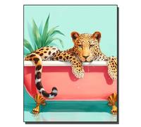 HOLXSW Pintar por Numeros DIY Cuadro al óleo con números para Kit de Pintura al óleo Digital para Adultos de Lienzo decoración para el hogar Bañera Leopard Shadow 40x50cm Sin marco