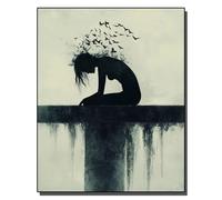 HOLXSW Pintar por Numeros Pájaros y soledad DIY Cuadro al óleo con números para Kit de Pintura al óleo Digital para Adultos de Lienzo decoración para el hogar 40x50cm Sin marco