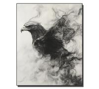 HOLXSW pintar por numeros para adultos Águila blanca y negra Kits de regalo de pintura al óleo digital de bricolaje arte de lienzo decoración del hogar -16 * 20 pulgadas Sin marco