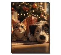 HOLXSW pintar por numeros para adultos Calidez navideña y amor de mascotas Kits de regalo de pintura al óleo digital de bricolaje arte de lienzo decoración del hogar -40x50cm Sin marco
