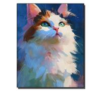 HOLXSW Pintar por Numeros para Adultos Pintura por Números con Pinceles y Pinturas Decoraciones para el Hogar El gato mirando las estrellas 40 * 50cm Sin marco