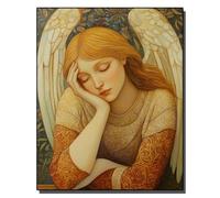 HOLXSW Pintar por Numeros para Adultos Pintura por Números con Pinceles y Pinturas Decoraciones para el Hogar Retiro de la tarde del ángel 40 * 50cm Sin marco