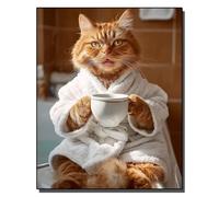 HOLXSW Pintura de bricolaje por números arte Kits La mañana tranquila de un gato pintados a mano Dibujo lienzo Imágenes por números Decoración para el hogar Regalo 40x50cm Sin marco