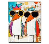 HOLXSW Pintura de bricolaje por números arte Kits Pájaro coronado con gafas de sol pintados a mano Dibujo lienzo Imágenes por números Decoración para el hogar Regalo 40x50cm Sin marco