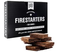 HOLY BBQ Cubos de Encendido Naturales 120 uds Ecológicos sin Químicos Encendedores para Barbacoa Chimenea Estufa y Fuego Sin Olor Encendido Rápido para Carbón y Madera Interior y Exterior