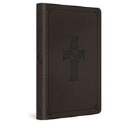 Holy Bible: English Standard Version (ESV): English Stanard Version, Thinline, Charcoal, Celtic Cross Design Synthetic Leather Red Letter