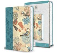 Holy Bible: King James Version, Blue With Birds Faux Leather With Ribbon Marker, Large Print, Medium Format, Red Letter