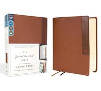 Holy Bible: Niv, Journal the Word Bible, Large Print, Leathersoft, Brown, Red Letter, Comfort Print - Reflect, Take Notes, or Create Art Next to Your Favorite Verses