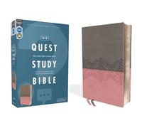 Holy Bible: Niv, Quest Study Bible, Leathersoft, Gray/pink, Comfort Print - the Only Q and a Study Bible