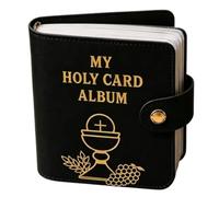 Holy Card Wallet - Funda de piel sintética católica para tarjetas portátiles, funda protectora y protección de mangas, organizador de libros | Elegant Spiritual Album, Men Women Personal Prayer Travel