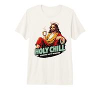 Holy Chill Funny Jesus Coffee Humor Pecar no es Ganar Camiseta Premium