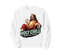 Holy Chill Funny Jesus Coffee Humor Pecar no es Ganar Sudadera