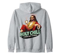 Holy Chill Funny Jesus Coffee Humor Pecar no es Ganar Sudadera con Capucha