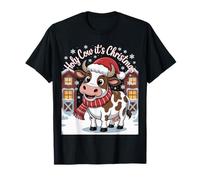 Holy Cow It’s Christmas Funny Farm Animal Winter Humor Camiseta