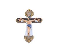 Holy Crucifix Resin Jesus Cross with God Religious Crucifixion Statue Catholic Figurine Wall Hanging Decoration Prayer Collection Ornament Tw