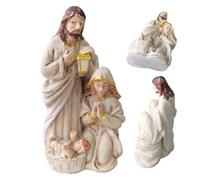 Holy Family Nativity Scene - Christmas Figurine Set for Home Decor | Hand Painted Resin Sculpture with Realistic Design, Religious Ornament for Tabletop, Altar Display, and Seasonal Faith Celebration