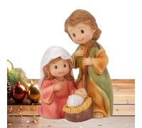 Holy Family Statue, Resin Christmas Decor Figurine with Detailed Craft, Desktop Birth of Jesus Statue for Display, Sturdy Material, Religious Decor Tool, Sacred Accessory for Bookcase Window Sill