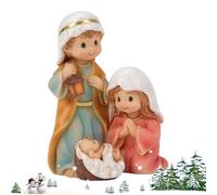 Holy Family Statue, Resin Christmas Decor Figurine with Detailed Craft, Desktop Birth of Jesus Statue for Display, Sturdy Material, Religious Decor Tool, Sacred Accessory for Bookcase Window Sill