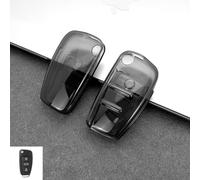 Holy Feather Funda para llavero de Audi, TPU suave y transparente, protección completa de 360 grados, compatible con Audi A1, A3, A6, Q3, Q7, R8 TT (color ahumado)