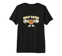 Holy Gains Christian Fitness Humor Camiseta Premium