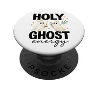 Holy Ghost Energy Cute Halo Ghosts Christian Halloween PopSockets PopGrip Adhesivo
