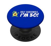 Holy Guacamole I'm 30 Cartoon Aguacate Veggie Pun 30 PopSockets PopGrip Adhesivo