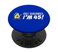 Holy Guacamole I'm 45 Cartoon Aguacate Veggie Pun 45 PopSockets PopGrip Adhesivo
