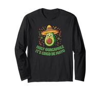 Holy Guacamole It's Cinco de Mayo Funny Fiesta Juego de Palabras con Aguacate Manga Larga