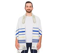 Holy Land Market Chal cristiano mesiánico/Tallit - The Messiah Tallit (182.9 x 55.9 cm), Azul Real, 72 x 22 Inches