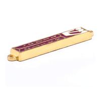 Holy Land Market Gold Plated 10 Commandments Mezuzah with Scroll Inside (Cavity in Back is About 3 Inches) (Burgundy Ten Commandments)