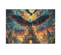 Holy Light Bald Águila Puzzles 300 Piezas Construir DIY 3D Sin Pegamento Animal Pet Doll Rompecabezas para Adultos Maquetas Educativas Aliviar Estrés Estera Portátil 300 PCS