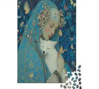 Holy Little White Fox Held in The Woman'S Arms Rompecabezas para Adultos || De Diversión Familiar 38x26cm/1000pcs