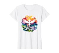 Holy Spirit Activate Camiseta gráfica económica, Mujer, Blanco, L
