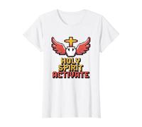 Holy Spirit Activate Camiseta gráfica económica, Mujer, Blanco, XS