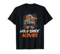 Holy-Spirit Activate Religious Mom Leopard Moño desordenado Camiseta