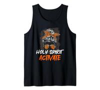 Holy-Spirit Activate Religious Mom Leopard Moño desordenado Camiseta sin Mangas