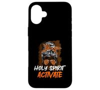 Holy-Spirit Activate Religious Mom Leopard Moño desordenado Carcasa para iPhone 16 Plus