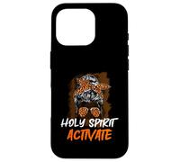 Holy-Spirit Activate Religious Mom Leopard Moño desordenado Carcasa para iPhone 16 Pro