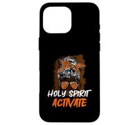 Holy-Spirit Activate Religious Mom Leopard Moño desordenado Carcasa para iPhone 16 Pro MAX