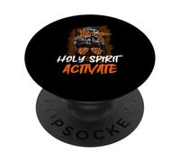 Holy-Spirit Activate Religious Mom Leopard Moño desordenado PopSockets PopGrip Adhesivo