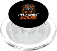 Holy-Spirit Activate Religious Mom Leopard Moño desordenado PopSockets PopGrip para MagSafe